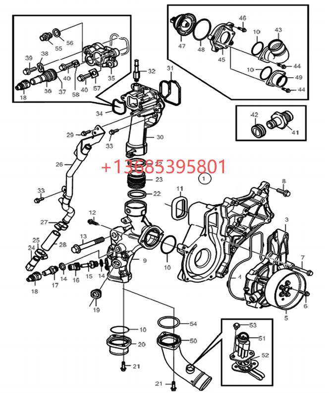 60349742 Water pump and pipeline assembly