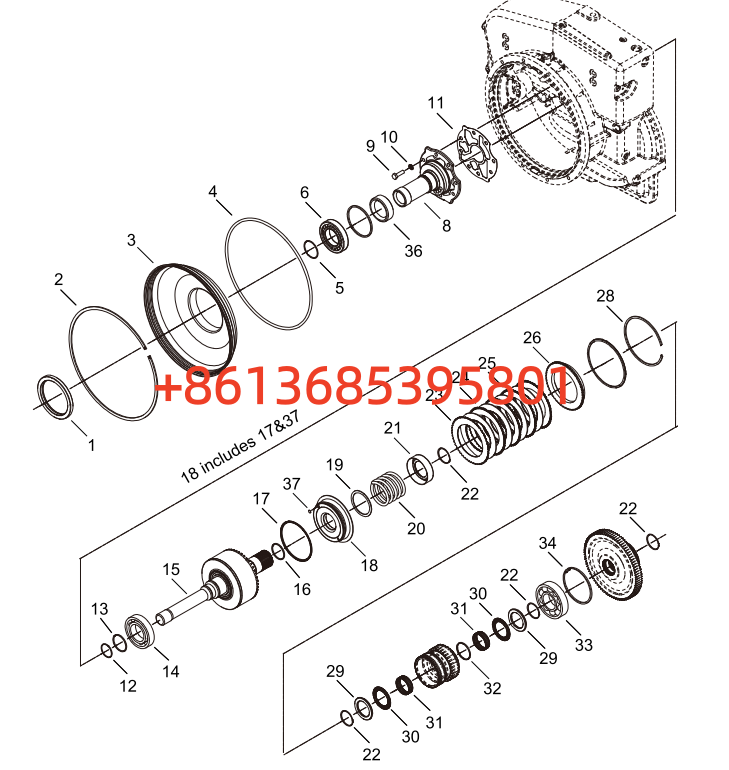 60229988 Input shaft and primary clutch assembly