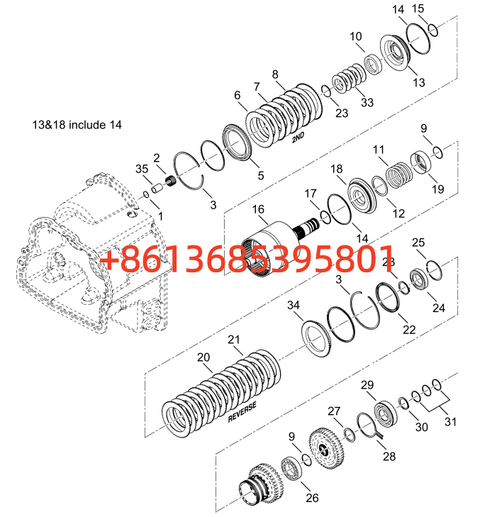 60229929 Reversing and secondary clutch assembly