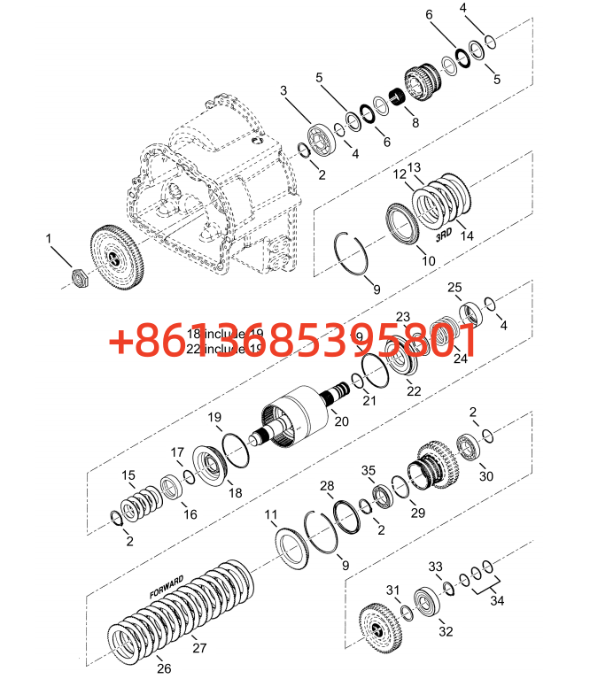 60229983 Front-wheel drive and 3-stage axle assembly