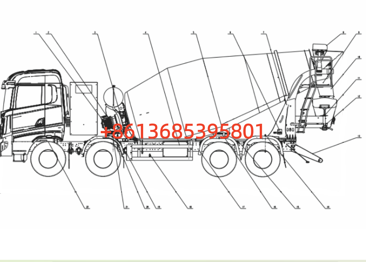 GJB008840283 SYM5310GJB6BEV2/412S18LX mixer truck upper body assembly
