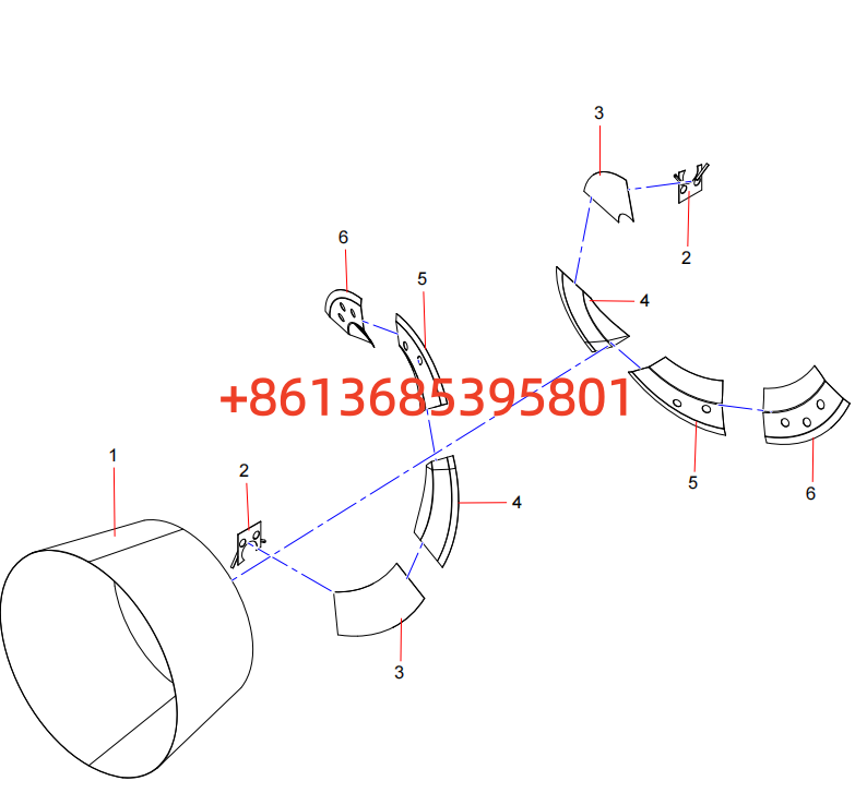 GJB008595386 Right-handed posterior cone front segment assembly