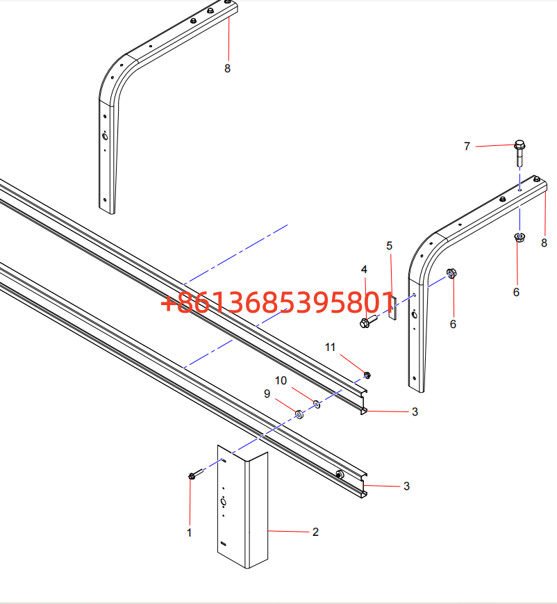 GJB008942512 Right side guardrail assembly
