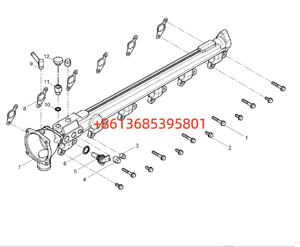 #160102100004B047 Water Outlet Pipe Combination Group 
