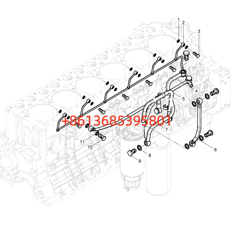 #160102100004B147 Low Pressure Oil Pipe Combination Group