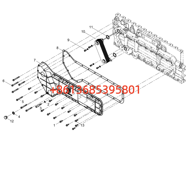 #160102100004B040 Engine Oil Cooler Cover Assembly Group