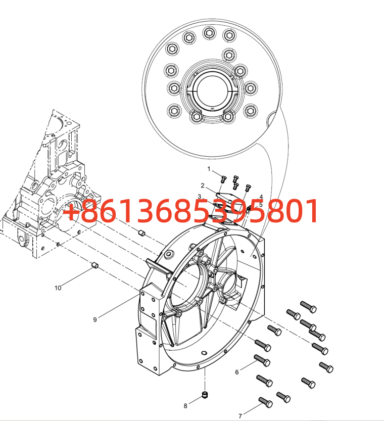#160102100004B158 Flywheel Case Combination Group