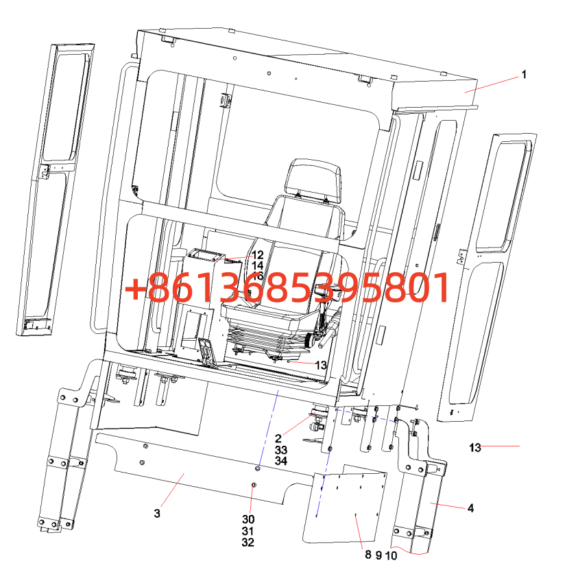 #14002243 Cab AS  #STG190C-8 Sany Motor Grader