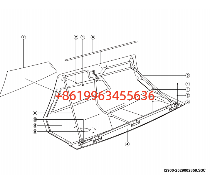 2529002859  Hood assy