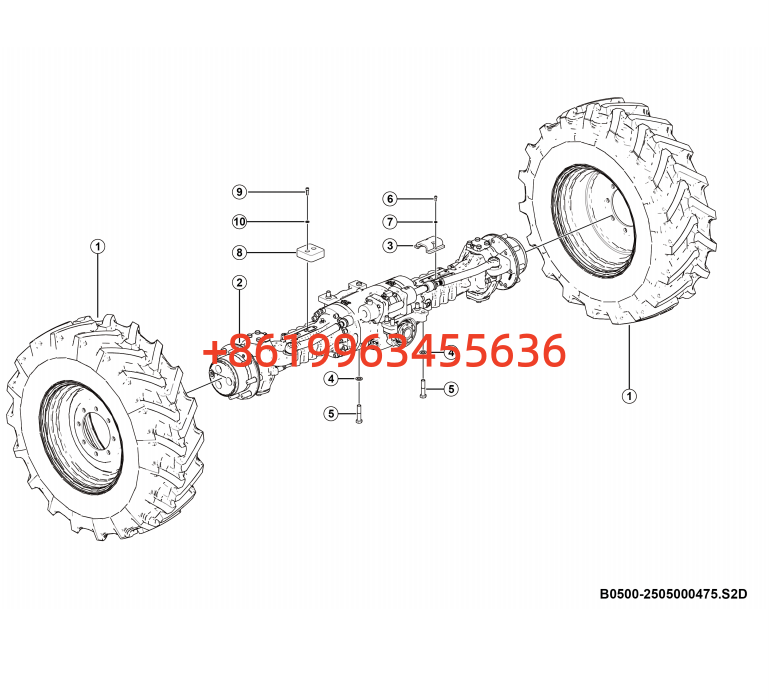 2505000475  RR axle assy