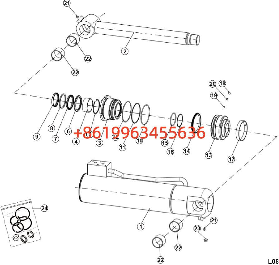 4120710667 Upr level hyd cyl 120*60*369.5-708（10570）