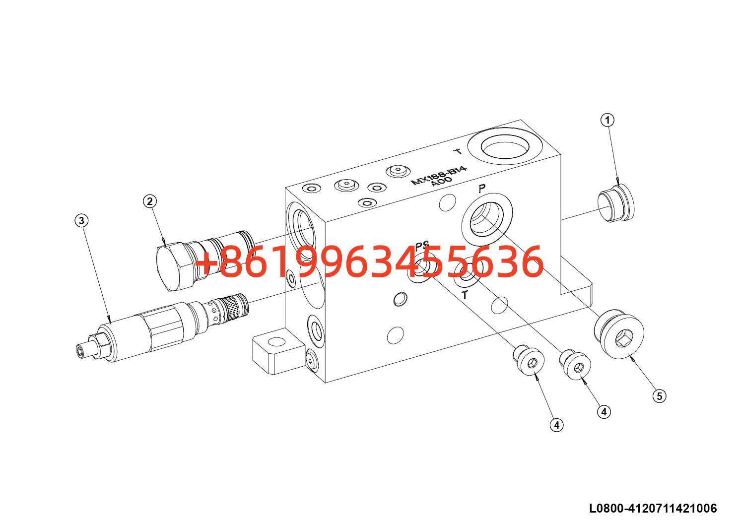 4120711421006 Oil outlet section assy N/S/NMX183-A29