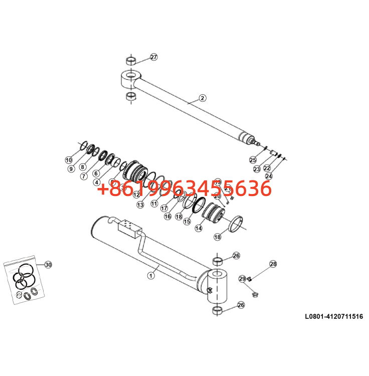 ​4120711516 Lift hyd cylinder 150*70*740-1200 (10570)