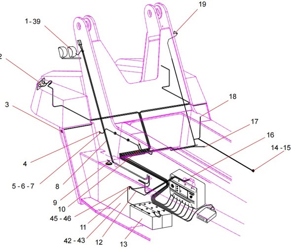 14315923 Electrical Layout Diagram of Vehicle Chassis