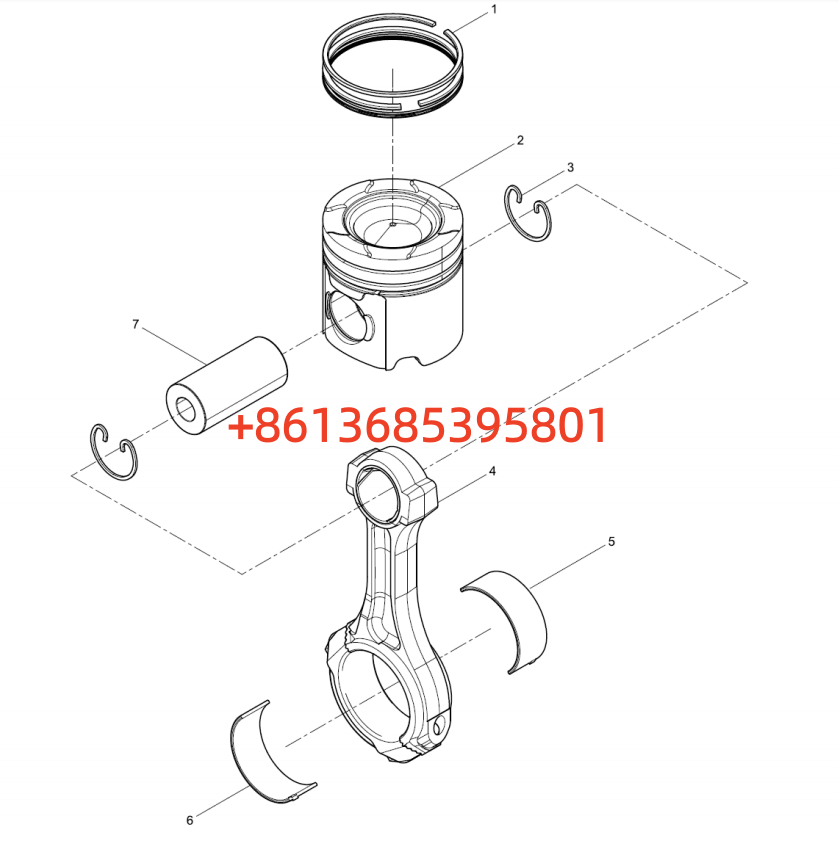 #160102100004B165 Piston Connecting Rod Combination Set