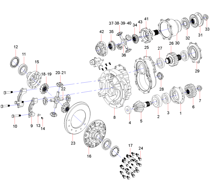 60164778 Main reducer assembly of Middle axle
