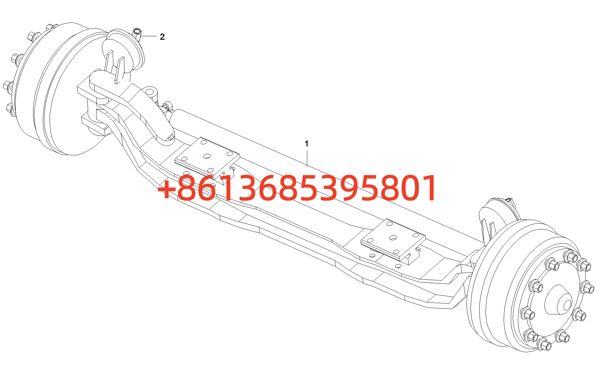 10871192 Front axle & connector GP