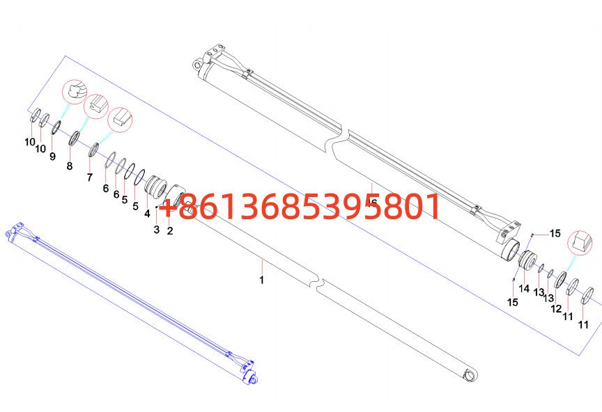 11757666 Horizontal Outrigger Oil Cylinder