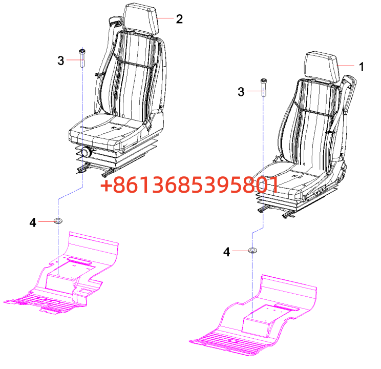 12631204 Assembly, seat, right rudder SJC6125S3R.